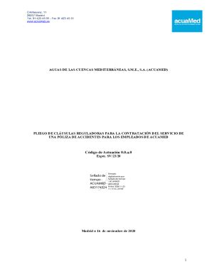 Completable En línea PLIEGO DE CLUSULAS REGULADORAS PARA LA CONTRATACIN