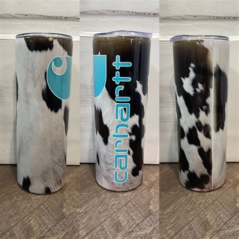 Cow Print Skinny 20 Oz Tumbler Etsy