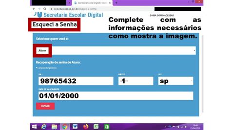 TUTORIAL ESQUECI A SENHA Do SED Ou Email Institucional YouTube