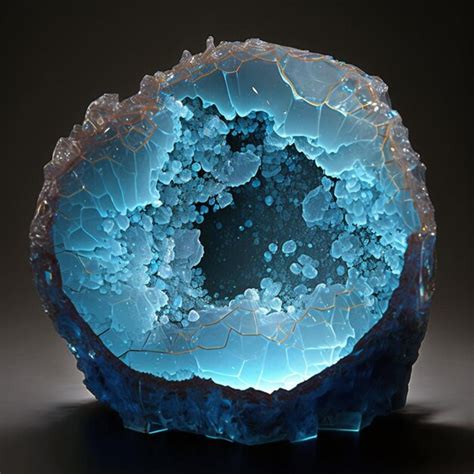 Premium Ai Image Arafed Blue Glass Sculpture With A Hole In The Middle Generative Ai