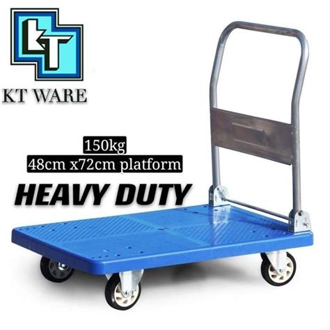 Kt Ware Kg Pvc Platform Hand Truck Trolley With Low Noise Pu