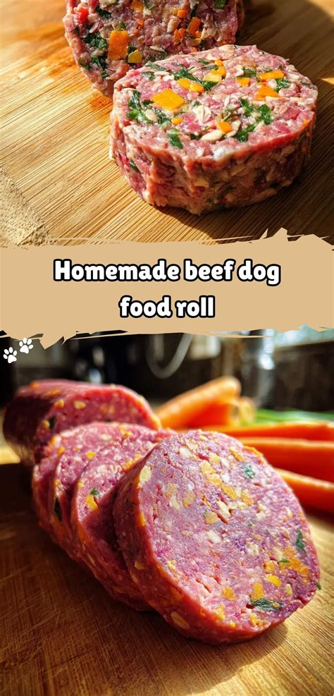 Homemade Beef Dog Food Roll Recipe with Carrots & Oats - mydogrecipe
