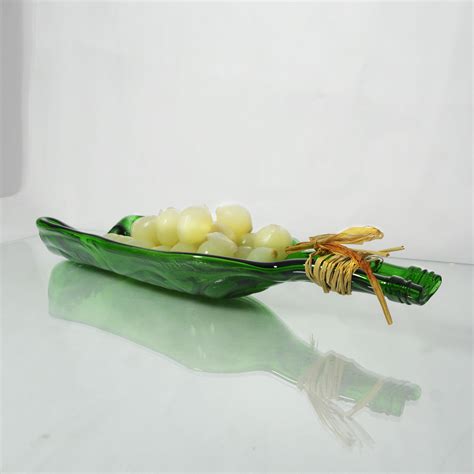 Recycled Wine Bottle Olive Dish. A Fused Glass Olive Dish Made From A