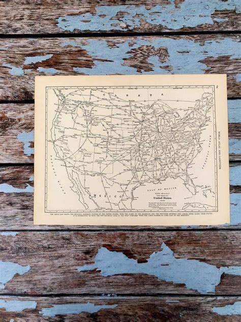 1937 Railroad Map. Antique Map of United States Railroad Lines ...