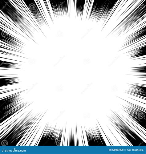 Comic Book Black And White Radial Lines Background Sun Ray Or Star