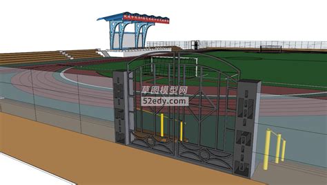 球场体育操场su模型sketchup草图大师skp模型