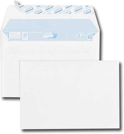 Boîte de 250 pochettes blanches C4 229x324 90 g m² fenêtre 110x50 bande