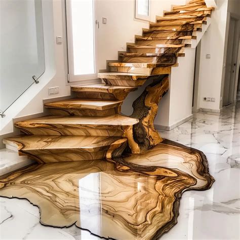 Ascending Artistry: Exploring the Charms of Wood and Epoxy Staircase ...