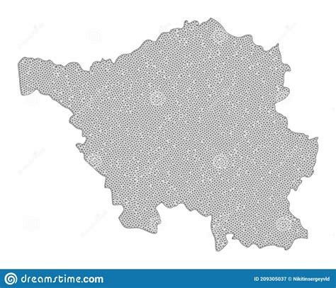 Kaart Met Hoge Resolutie Van Het Veelhoekige Karkasnet Van De Saarland
