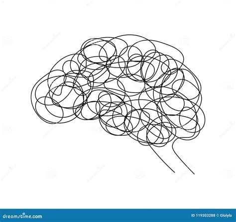 Abstract Human Brain Doodle Hand Drawn Style Stock Vector Illustration Of Knowledge