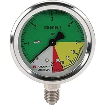 Metall Manometer Mit Glycerin Durchmesser 63 Mm Anschluss 1 4 Druck 0