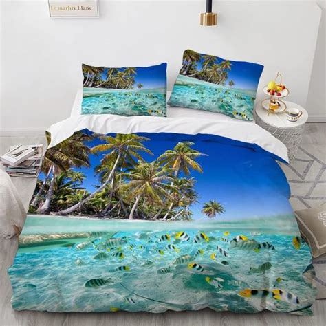 Paysage De Bord De Mer Housse De Couette 240 Cm 260 Cm Microfibre