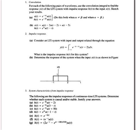 Solved Convolution For Each Of The Following Pairs Of Waveforms Use