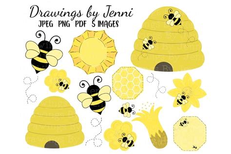 Bee Hive Svg Files Bee Vector Image Silhouette Clip Art Etsy Clip