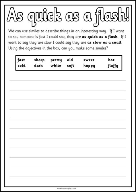 Simile Worksheets