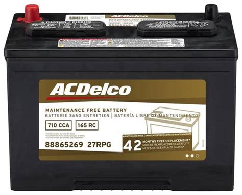 Acdelco Top Post Battery Group Size 27r 27rpg Oreilly Auto Parts