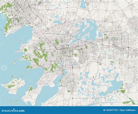 Map of the City of Suzhou, China Stock Illustration - Illustration of ...