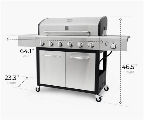 Kenmore 6-Burner Gas Grill with Side Burner, Stainless Steel - Kenmore