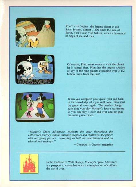 Mickey S Space Adventure Cover Or Packaging Material Mobygames