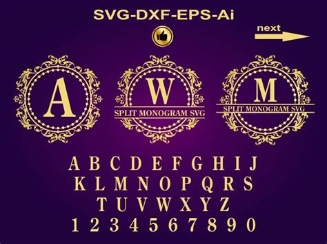 Split Monogram Svg 4 Monogram Svg Split Letter Svg Split Etsy