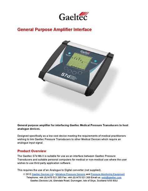 General Purpose Amplifier Interface Gaeltec Devices Ltd By Gaeltec Devices Ltd Issuu