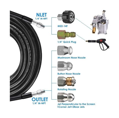 200FT Sewer Jetter Kit For Pressure Washer Newest 5800PSI Drain