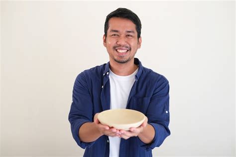 Premium Photo Adult Asian Man Smiling Happy While Showing Empty