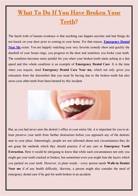 What To Do If You Have Broken Your Teeth By Emergency Dentistinhouston Issuu