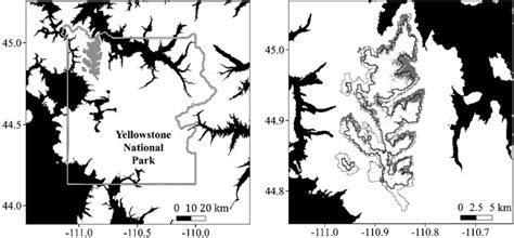 The Study Area Grey Shading Left Panel In Northwestern Yellowstone