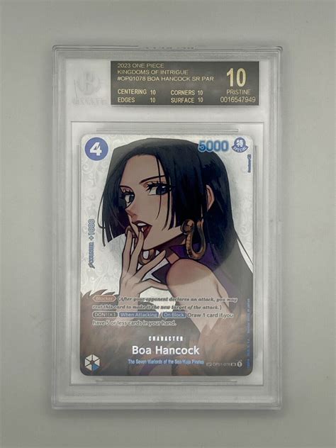 Bgs 10 Black Label Boa Hancock Op01 078 Sr Op04 Sp Alt Art One Piece Tcg Ebay