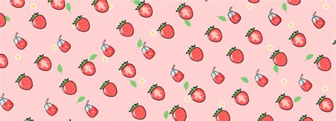 Cartoon Cute Strawberry Pink Background, Fresh, Fruit, Strawberry ...