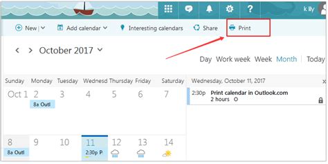 How To Print Calendar In Outlook