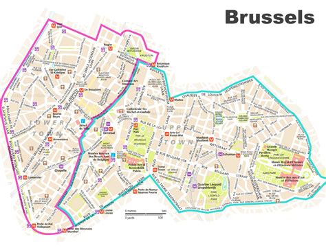 tourist map  brussels city center ontheworldmapcom