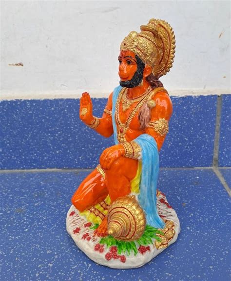 Orange Polyresin Hanuman Ji Statue For Promotional Use Size Dimension