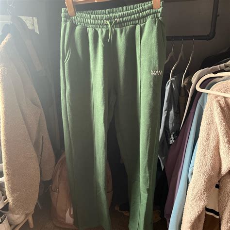 Boohoo Men S Green Joggers Tracksuits Depop