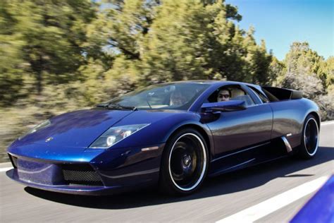 Lamborghini Murcielago Cars Coupe Supercars Italy Blue Bleu