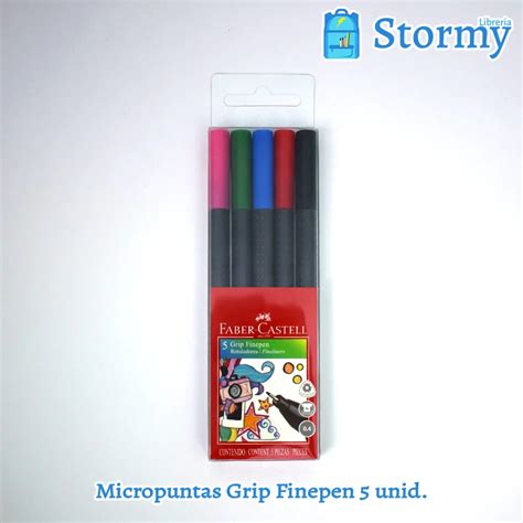 Micropuntas Grip Finepen Faber Castell Colores B Sicos Libreria Stormy