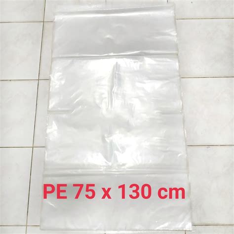 Jual Kantong Plastik PE Bening Besar Tebal Uk 75x130 90x120 Cm 1 Kg