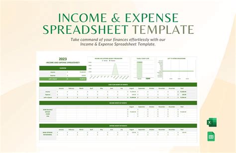 Income & Expense Spreadsheet in Excel, Google Sheets - Download ...