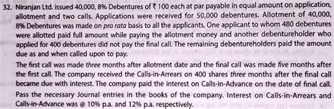 ISC Q 32 Solution Of Issue Of Debentures TS Grewal Class 12 2022 23