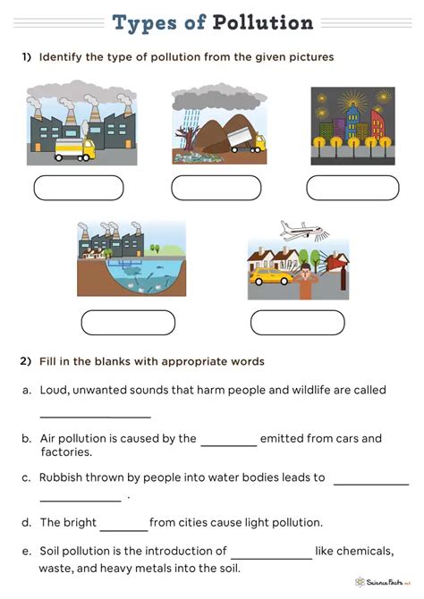 Types Of Pollution Worksheets Free Printable Worksheets Library