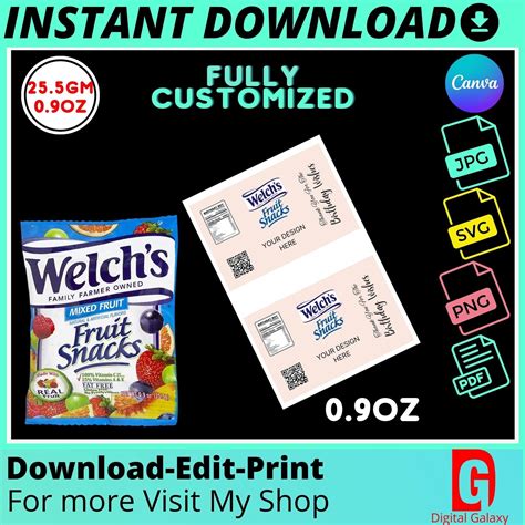 Fruit Snack Label Fruit Snack Candy Birthday Printable Etsy In 2022