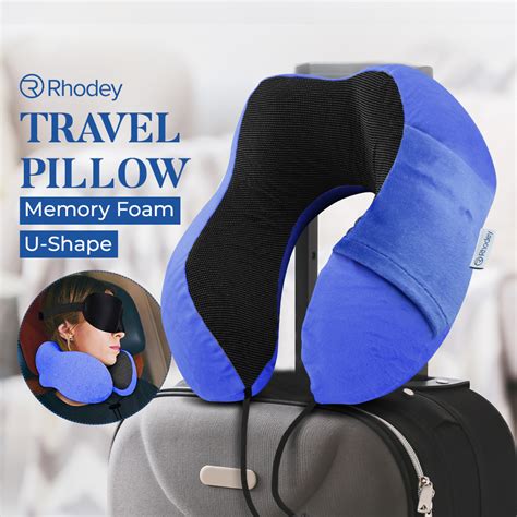 Rhodey Bantal Leher U Shape Travel Neck Pillow Memory Foam Beludru