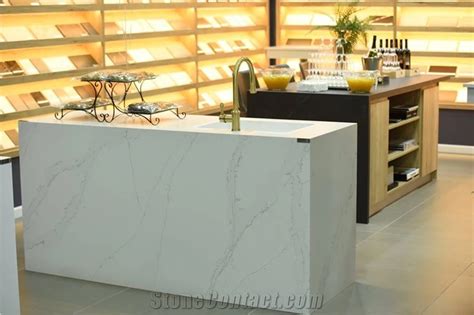 Calacatta Gold Suede Silestone Kitchen Island Top From Israel