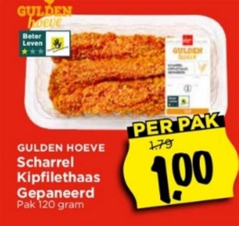 Gulden Hoeve Scharrel Kipfilethaas Gepaneerd Pak Gram Aanbieding