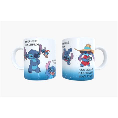 Caneca Porcelana Ou Pl Stica Personalizada Lilo Stich Ou Sem Caf