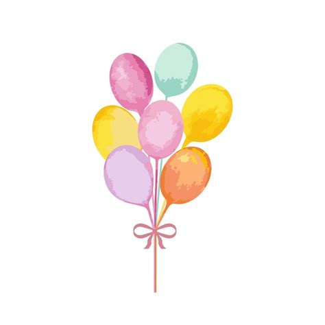 Feliz aniversário com desenho de balões coloridos | Vetor Grátis