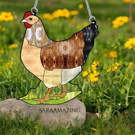 Stained Glass Hen Suncatcher Etsy