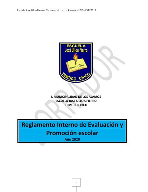 PDF Reglamento Interno de Evaluación y Promoción escolar 2019 08 19