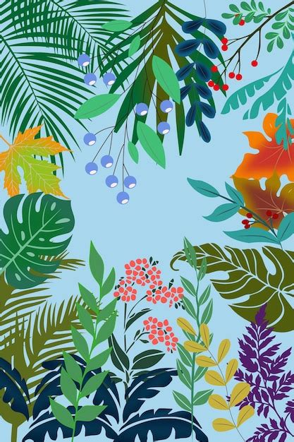 Illustration Vectorielle De Feuilles Tropicales Vecteur Premium